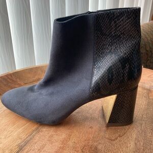 XOXO Gray/blue Ankle Boots with Chunky Heel